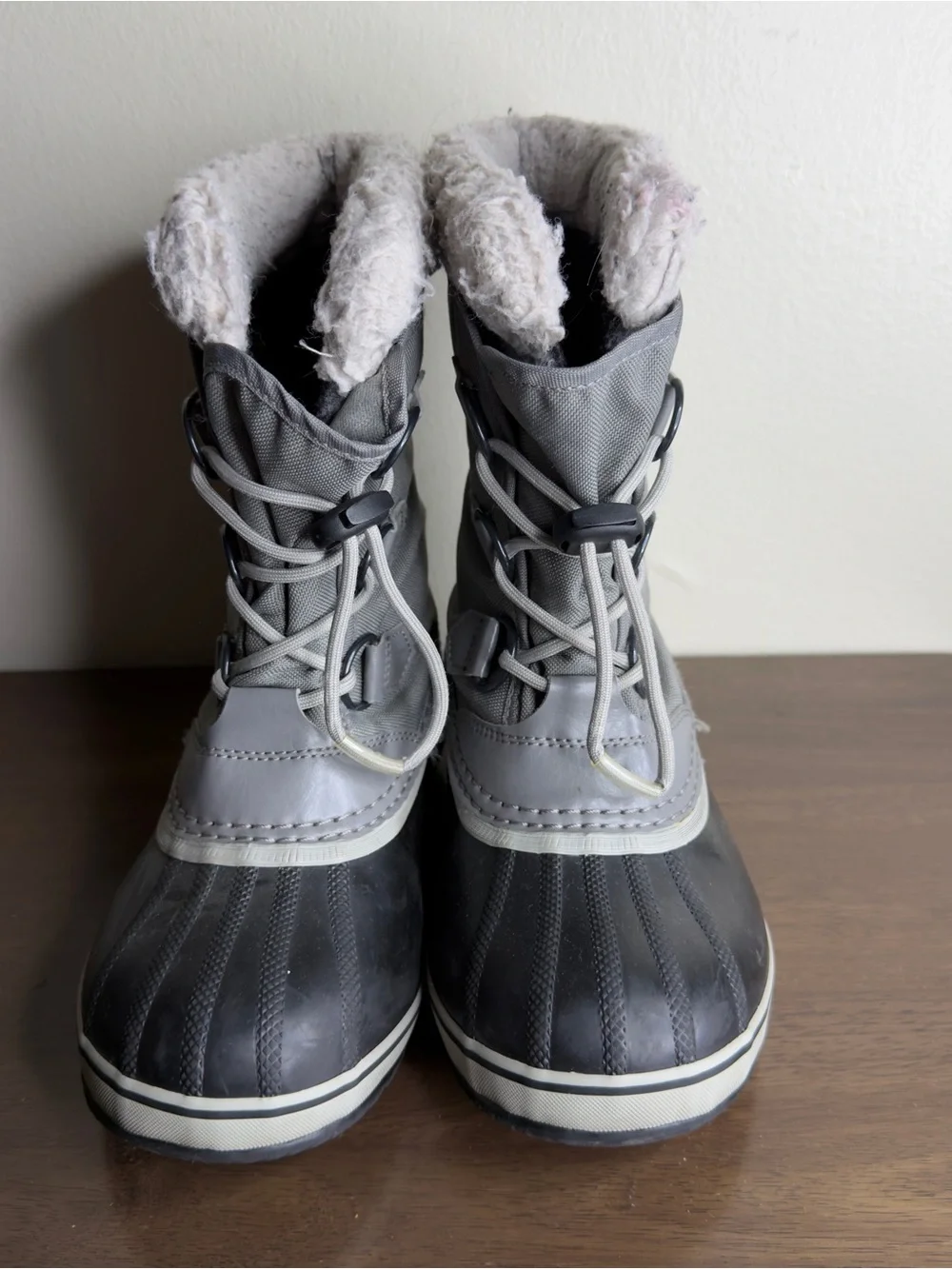 SOREL Yoot Pac Nylon Gray Waterproof Snow Boots Sz 3 Kids